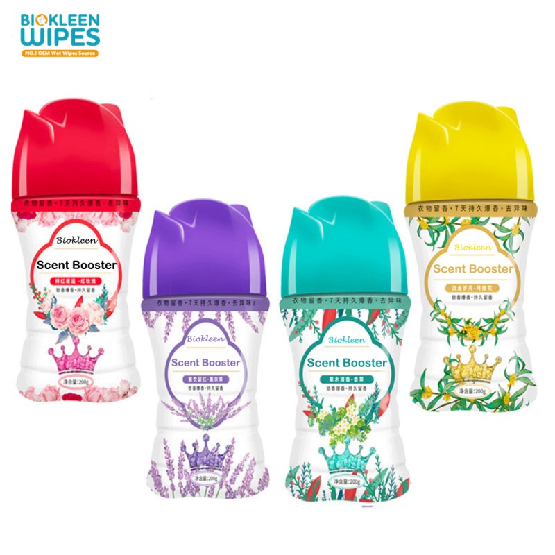 Soft Beads Supplier - Biokleen OEM 200g Soft and Long-lasting Laundry Red Rose Laurel Vanilla Lavender Fragrance Beads