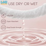 Face Towel Manufacturer - Biokleen 60 Count Bamboo Disposable Face Towel Biodegradable Large Dry Face Wipes Extra Thick