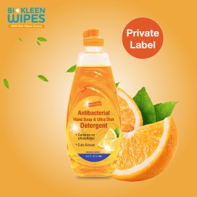 Dishwashing Liquid Factory - Biokleen Custom 96% USDA Stranded 19.4Fl Oz 573ML Lemon Orange Scented Dishwashing Liquid