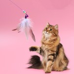 猫逗猫棒供应商-可伸缩带铃羽毛玩具