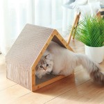 猫抓板供应商-房屋造型瓦楞