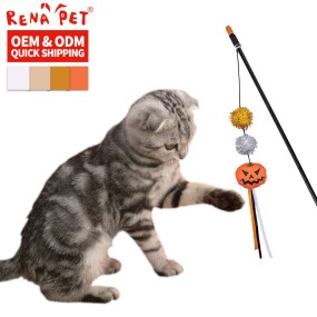 猫玩具供应商-毛绒棒万圣节