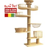 Cat Climbing Tree Supplier - Wooden Sisal Scratcher