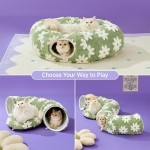 Cat Tunnel Bed Supplier - Green Flower Design Plush