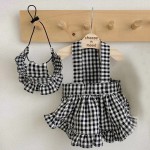 Pet Dress Set Factory - Plaid Design with Hat