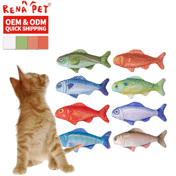 Cat Cuddly Toy Supplier - Plush Fish Design Catnip
