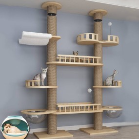 Cat Tree Tower Manufacturer - Wooden Sisal Climbing