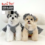 Pet Dress Set Factory - Plaid Design with Hat
