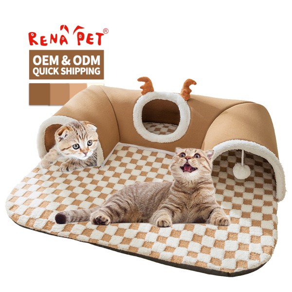 猫隧道床厂家-短毛绒可拆