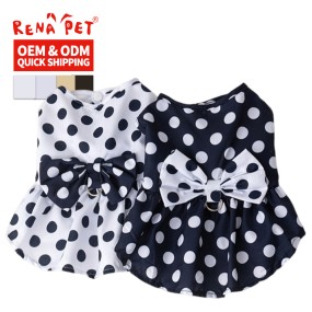 Pet Dress Factory - Summer Bowknot Flower Dot