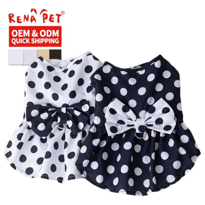 Pet Dress Factory - Summer Bowknot Flower Dot