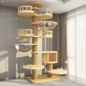 Cat Climbing Tree Supplier - Wooden Sisal Scratcher