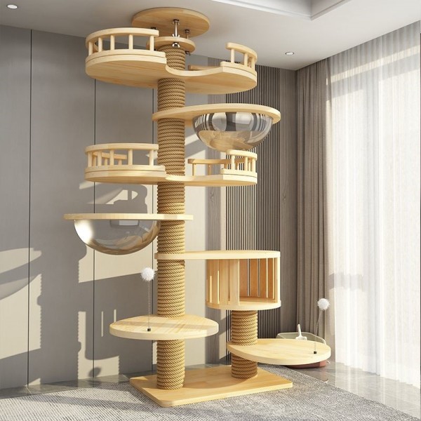 Cat Climbing Tree Supplier - Wooden Sisal Scratcher
