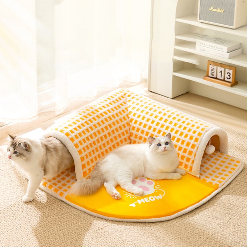 Cat Tunnel Bed Supplier - Anti-Slip Plush Detachable