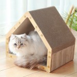 猫抓板供应商-房屋造型瓦楞