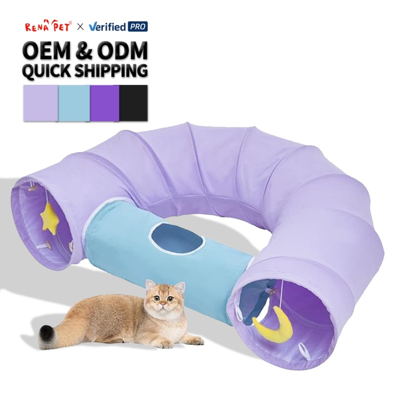 Cat Play Tunnel Manufacturer - Purple Breathable Foldable