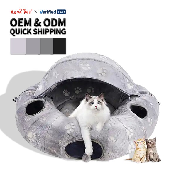 Cat Tunnel Supplier - Plush Donut Foldable