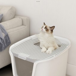 猫砂盆批发-白色别墅封闭式设计定制