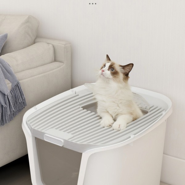 猫砂盆批发-白色别墅封闭式设计定制
