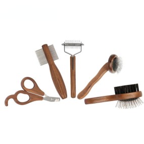 宠物美容工具批发-5合1刷梳套装定制