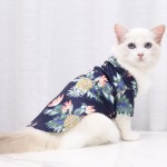 夏威夷狗衫生产商-花卉猫夏季衬衫