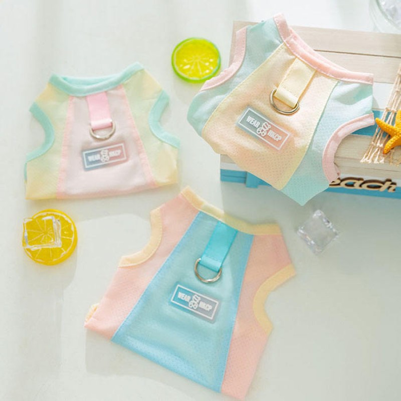 Pet Sun Vest Manufacturer - OEM Macaron Mesh Tri-colors Clothes