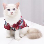 夏威夷狗衫生产商-花卉猫夏季衬衫