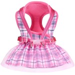 夏季狗裙生产商-蕾丝格子宠物服装