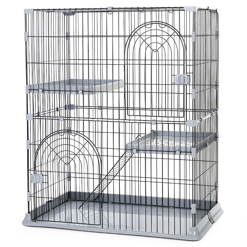 Coated Cat Cages Manufacturer - Pink Gray Double-layer