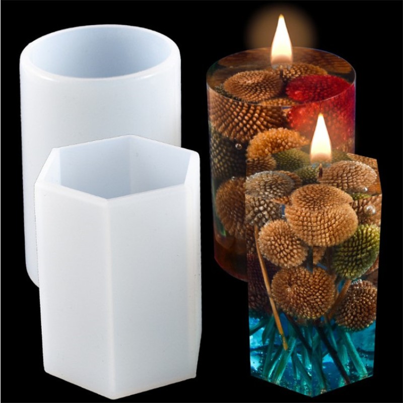Cylinder Candle Mold Supplier - Hexagon Resin Crafts