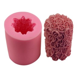 玫瑰蜡烛模具供应商-3D花圆柱
