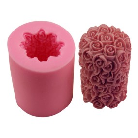 Rose Candle Mold Supplier - 3D Flower Cylinder