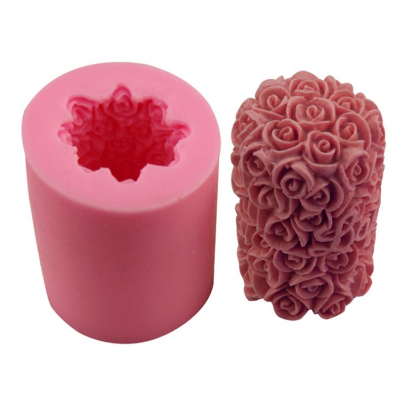 Rose Candle Mold Supplier - 3D Flower Cylinder