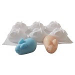 兔子蛋糕模具供应商-6腔3D兔造型