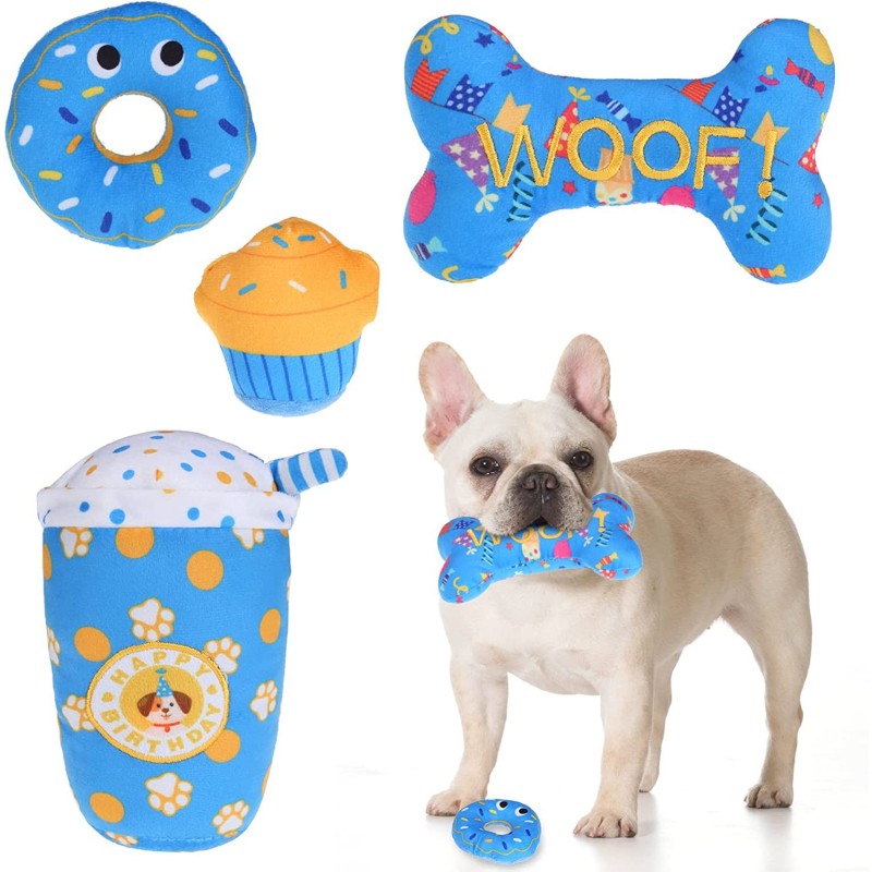 Pet Birthday Toys Factory - OEM Milk Tea Cake Donut Design