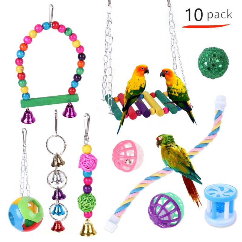 Bird Toys Wholesale - OEM 10 Pack Cage Swing Set