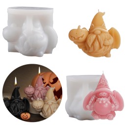 万圣节蜡烛模具厂家-3D南瓜矮人DIY