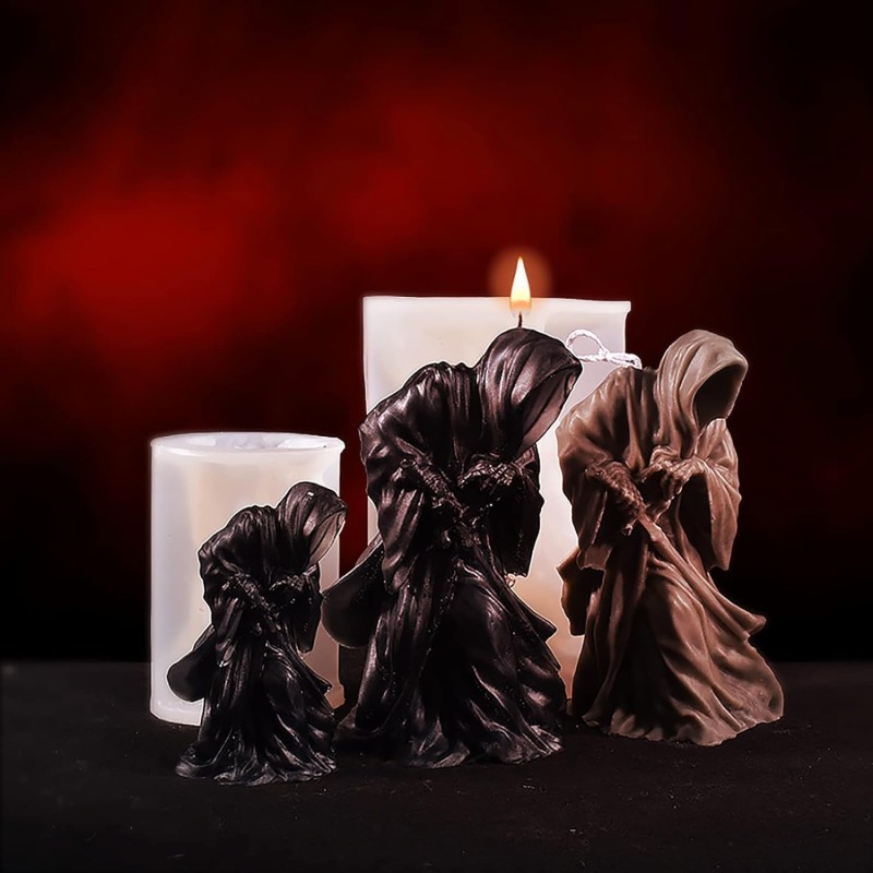 Halloween Candle Mold Factory - Black Robed Mage Design
