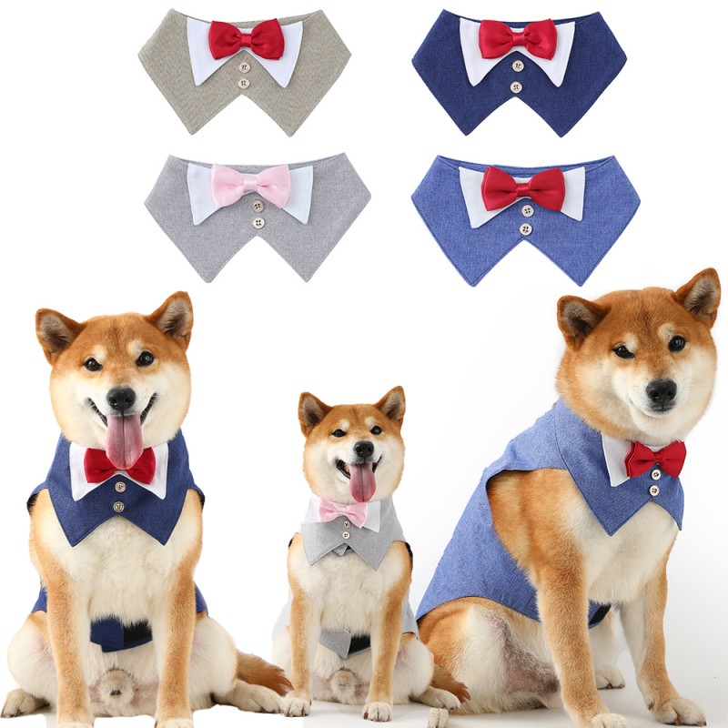 Dog Clothes Factory - OEM Four-Color Linen Bow Tie
