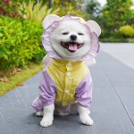 狗雨衣供应商-卡通印花四腿设计