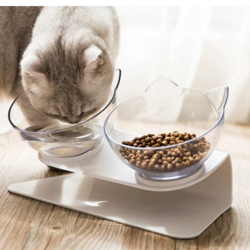 Elevated Cat Bowl Supplier - 15-Degree Inclined Double Bowl