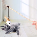 宠物逗猫绳厂家-棉麻铃铛木柄