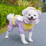 狗雨衣供应商-卡通印花四腿设计