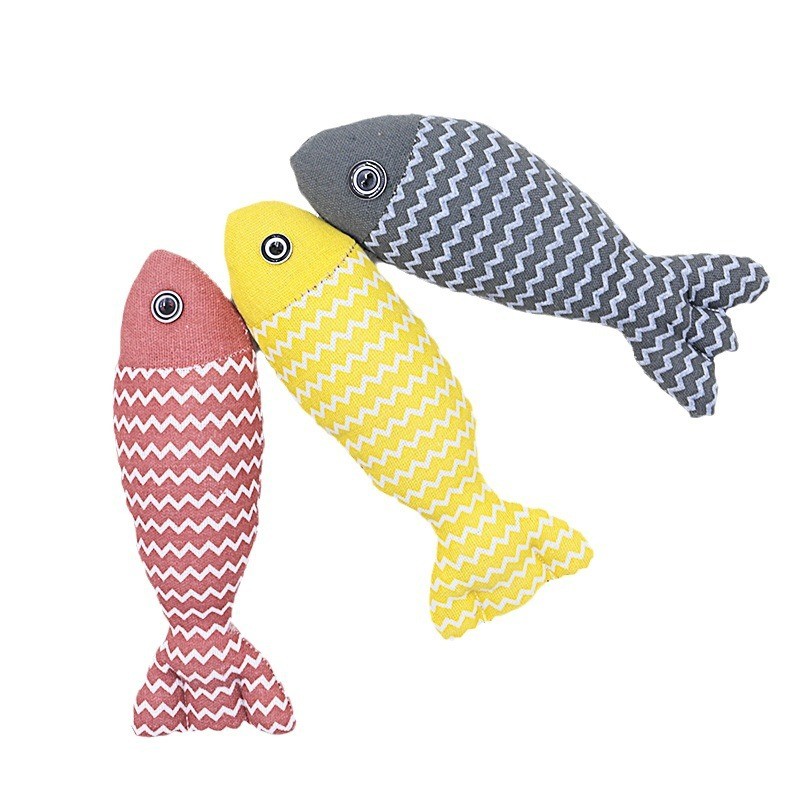 Catnip Fish Toy Supplier - Artificial Sackcloth Kitten Training