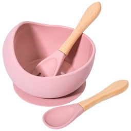 婴儿喂食套装厂家-吸盘硅胶碗不含BPA