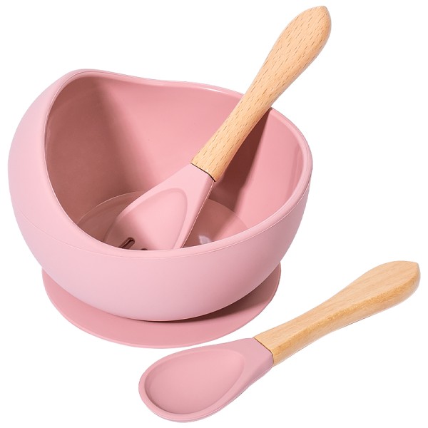 婴儿喂食套装厂家-吸盘硅胶碗不含BPA