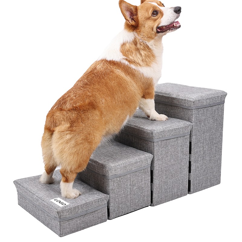 Puppy Stair Supplier - 4-Step Folding High Bed