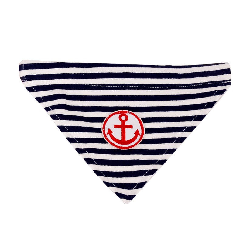 Dog Bandana Manufacturer - Navy Sailor Stripe Cotton