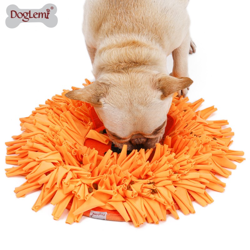 Dog Snuffle Mat Supplier - Lion Design Round Soft Fleece