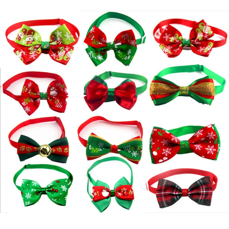 Pet Bow Tie Manufacturer - OEM New Year Red Green Handmade